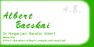 albert bacskai business card